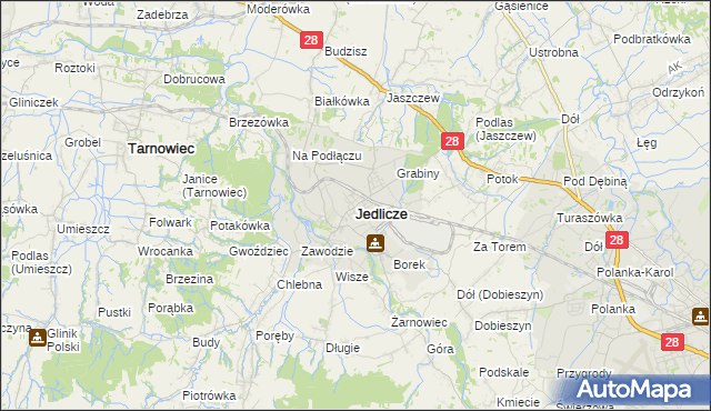 mapa Jedlicze, Jedlicze na mapie Targeo