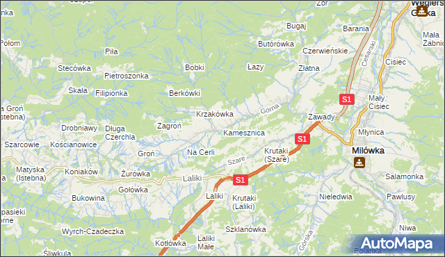 mapa Kamesznica, Kamesznica na mapie Targeo
