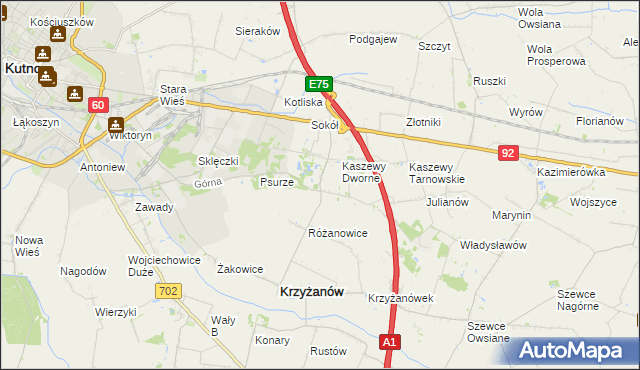 mapa Kaszewy-Spójnia, Kaszewy-Spójnia na mapie Targeo