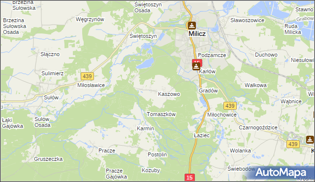mapa Kaszowo, Kaszowo na mapie Targeo