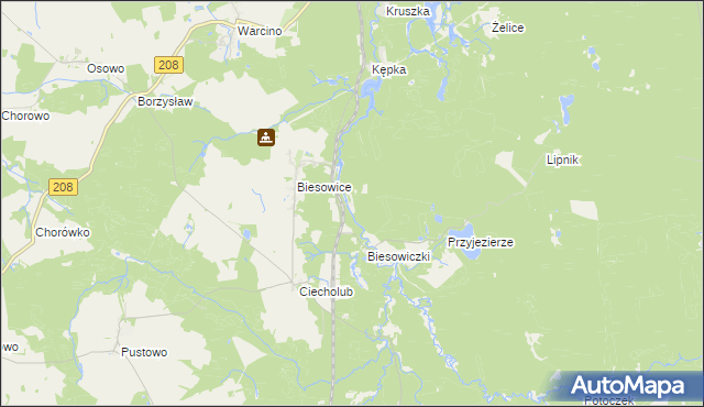 mapa Kawka gmina Kępice, Kawka gmina Kępice na mapie Targeo