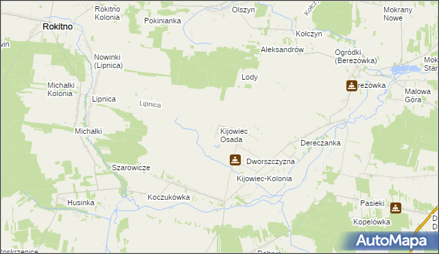 mapa Kijowiec Osada, Kijowiec Osada na mapie Targeo