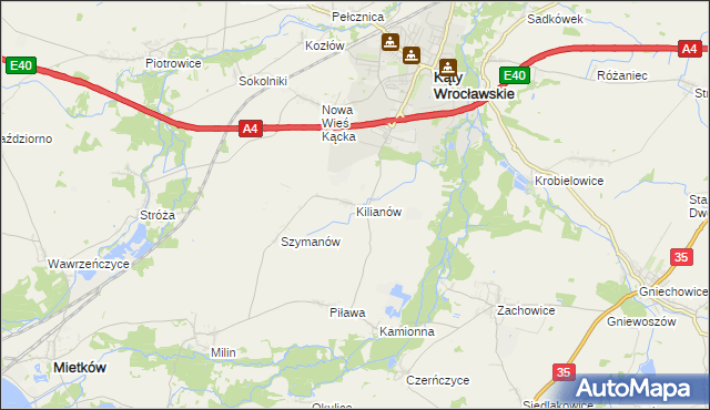 mapa Kilianów, Kilianów na mapie Targeo