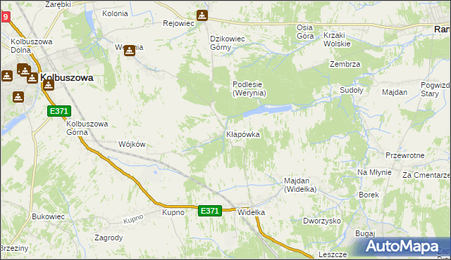 mapa Kłapówka, Kłapówka na mapie Targeo