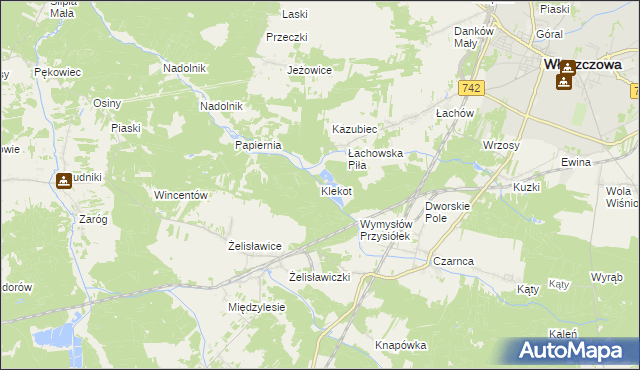mapa Klekot, Klekot na mapie Targeo