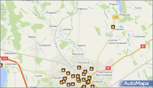 mapa Klępino, Klępino na mapie Targeo