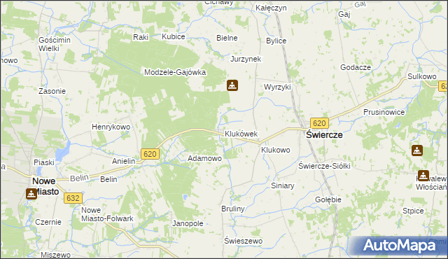 mapa Klukówek, Klukówek na mapie Targeo