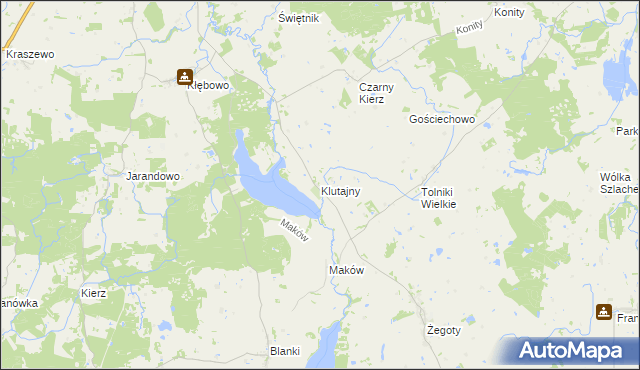 mapa Klutajny, Klutajny na mapie Targeo