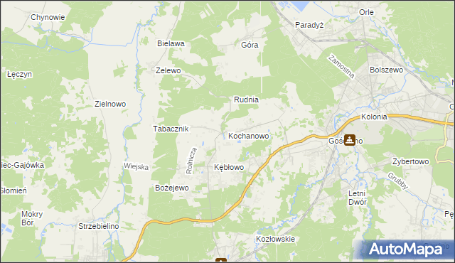 mapa Kochanowo gmina Luzino, Kochanowo gmina Luzino na mapie Targeo