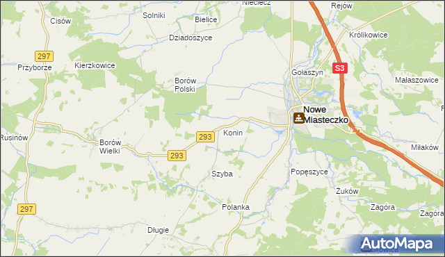 mapa Konin gmina Nowe Miasteczko, Konin gmina Nowe Miasteczko na mapie Targeo