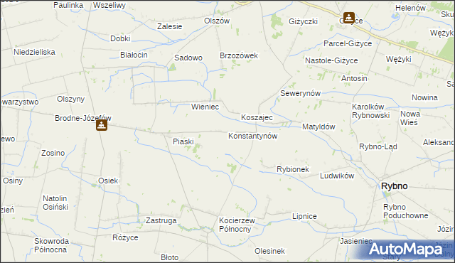 mapa Konstantynów gmina Kocierzew Południowy, Konstantynów gmina Kocierzew Południowy na mapie Targeo