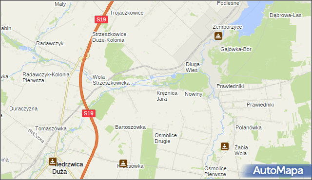 mapa Krężnica Jara, Krężnica Jara na mapie Targeo