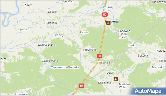 mapa Krupińskie, Krupińskie na mapie Targeo