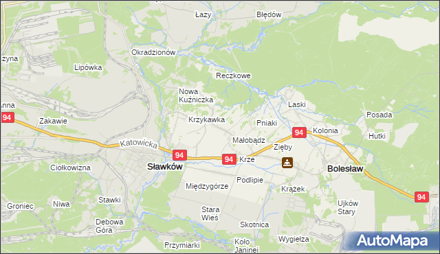 mapa Krzykawa, Krzykawa na mapie Targeo