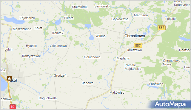 mapa Ksawery, Ksawery na mapie Targeo
