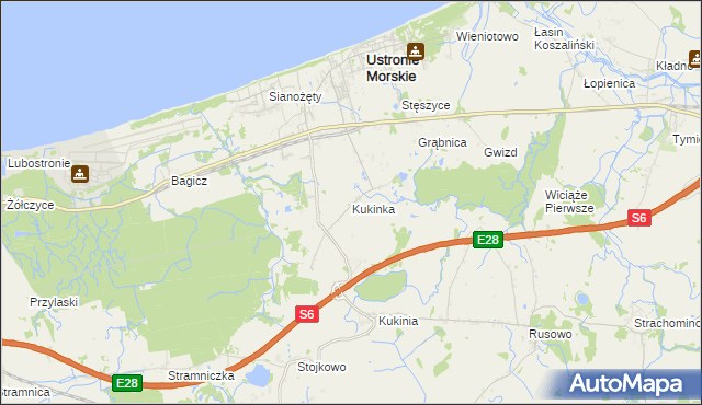 mapa Kukinka, Kukinka na mapie Targeo