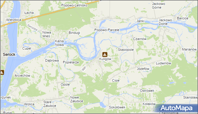 mapa Kuligów, Kuligów na mapie Targeo