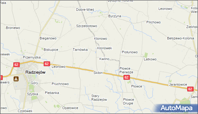 mapa Kwilno gmina Radziejów, Kwilno gmina Radziejów na mapie Targeo