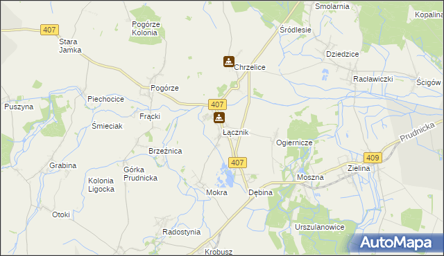 mapa Łącznik, Łącznik na mapie Targeo
