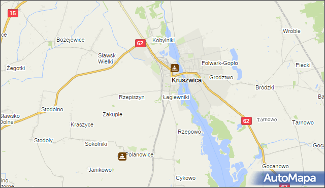 mapa Łagiewniki gmina Kruszwica, Łagiewniki gmina Kruszwica na mapie Targeo