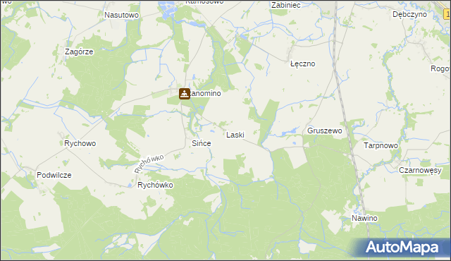 mapa Laski gmina Białogard, Laski gmina Białogard na mapie Targeo