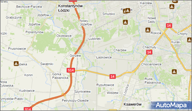 mapa Łaskowice, Łaskowice na mapie Targeo