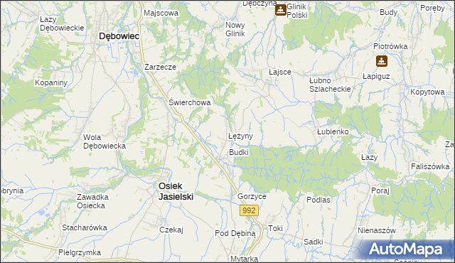 mapa Łężyny, Łężyny na mapie Targeo