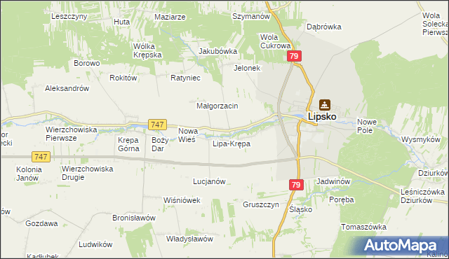 mapa Lipa-Miklas, Lipa-Miklas na mapie Targeo