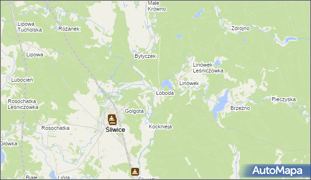 mapa Łoboda gmina Śliwice, Łoboda gmina Śliwice na mapie Targeo