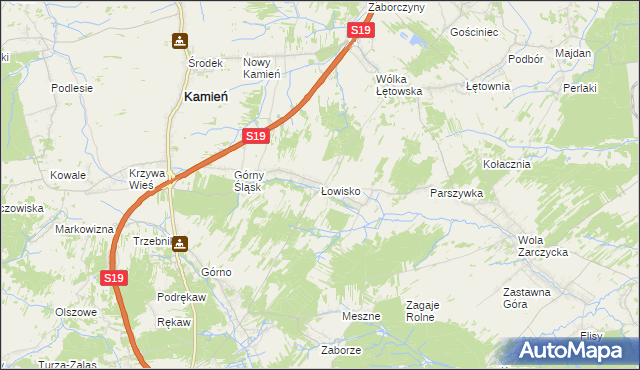 mapa Łowisko, Łowisko na mapie Targeo