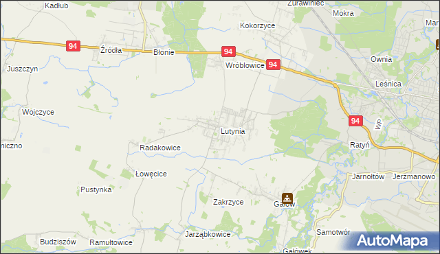 mapa Lutynia gmina Miękinia, Lutynia gmina Miękinia na mapie Targeo