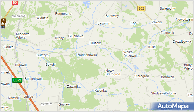 mapa Majdan gmina Siennica, Majdan gmina Siennica na mapie Targeo