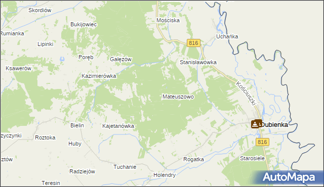 mapa Mateuszowo, Mateuszowo na mapie Targeo