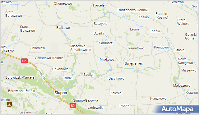 mapa Mijakowo, Mijakowo na mapie Targeo