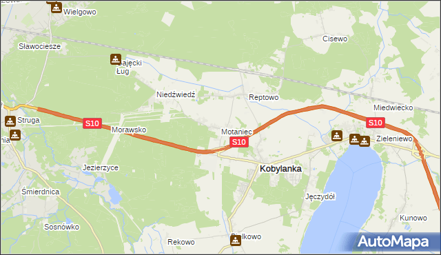 mapa Motaniec, Motaniec na mapie Targeo