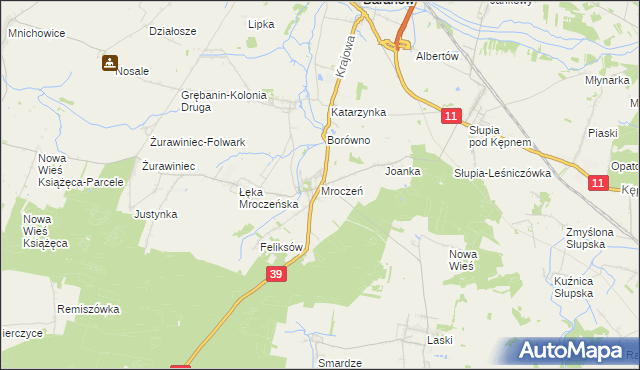 mapa Mroczeń, Mroczeń na mapie Targeo