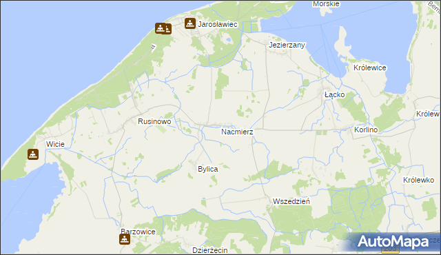 mapa Nacmierz, Nacmierz na mapie Targeo