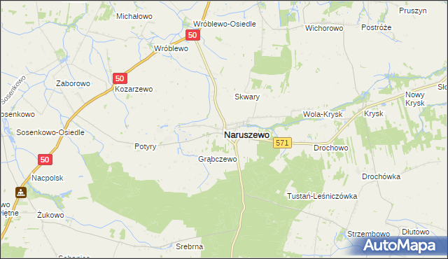 mapa Naruszewo, Naruszewo na mapie Targeo