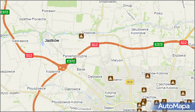 mapa Natalin gmina Jastków, Natalin gmina Jastków na mapie Targeo