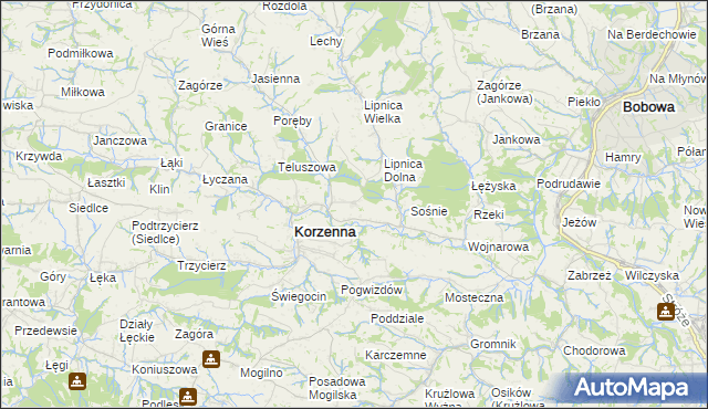 mapa Niecew, Niecew na mapie Targeo