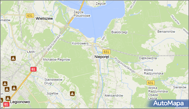 mapa Nieporęt, Nieporęt na mapie Targeo