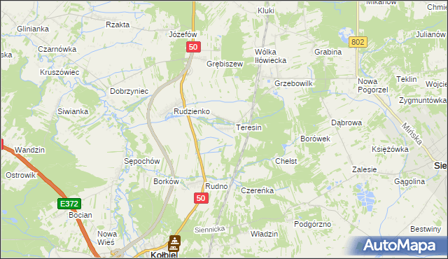 mapa Oleksin gmina Kołbiel, Oleksin gmina Kołbiel na mapie Targeo