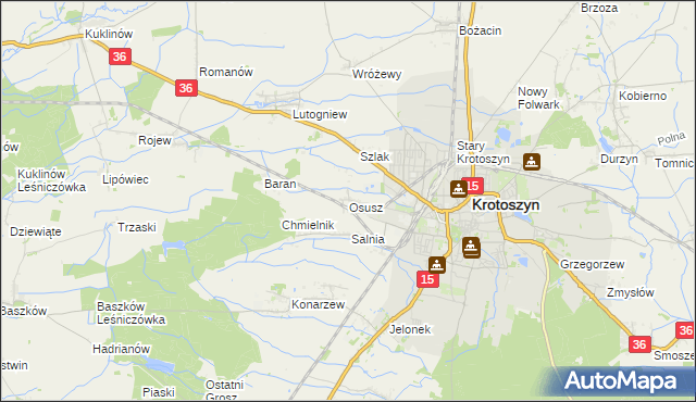 mapa Osusz, Osusz na mapie Targeo