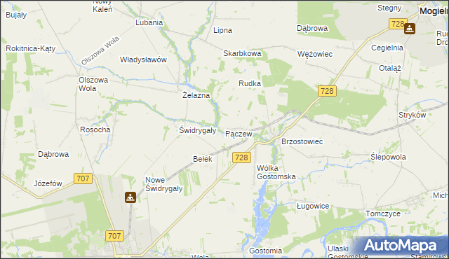 mapa Pączew, Pączew na mapie Targeo