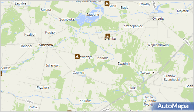 mapa Padarz, Padarz na mapie Targeo