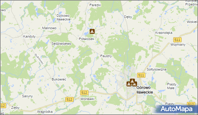 mapa Paustry Osada, Paustry Osada na mapie Targeo