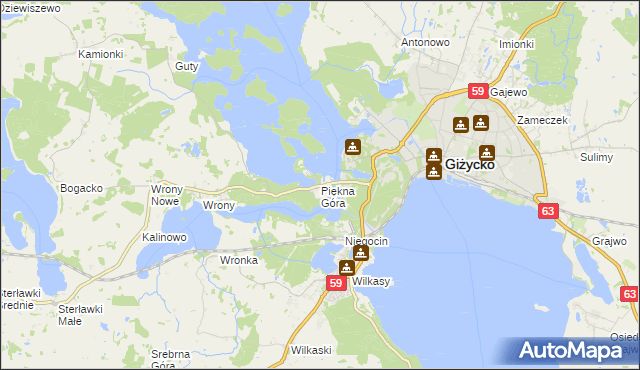 mapa Piękna Góra, Piękna Góra na mapie Targeo