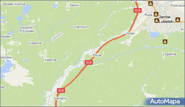 mapa Pikule, Pikule na mapie Targeo