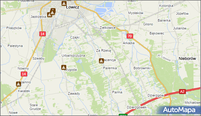 mapa Placencja, Placencja na mapie Targeo