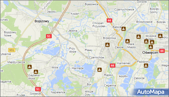 mapa Pławy, Pławy na mapie Targeo